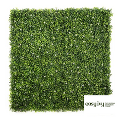 EasyIvy Green Buxus with Flowers (1m x 1m) | Artificial Foliage Panels